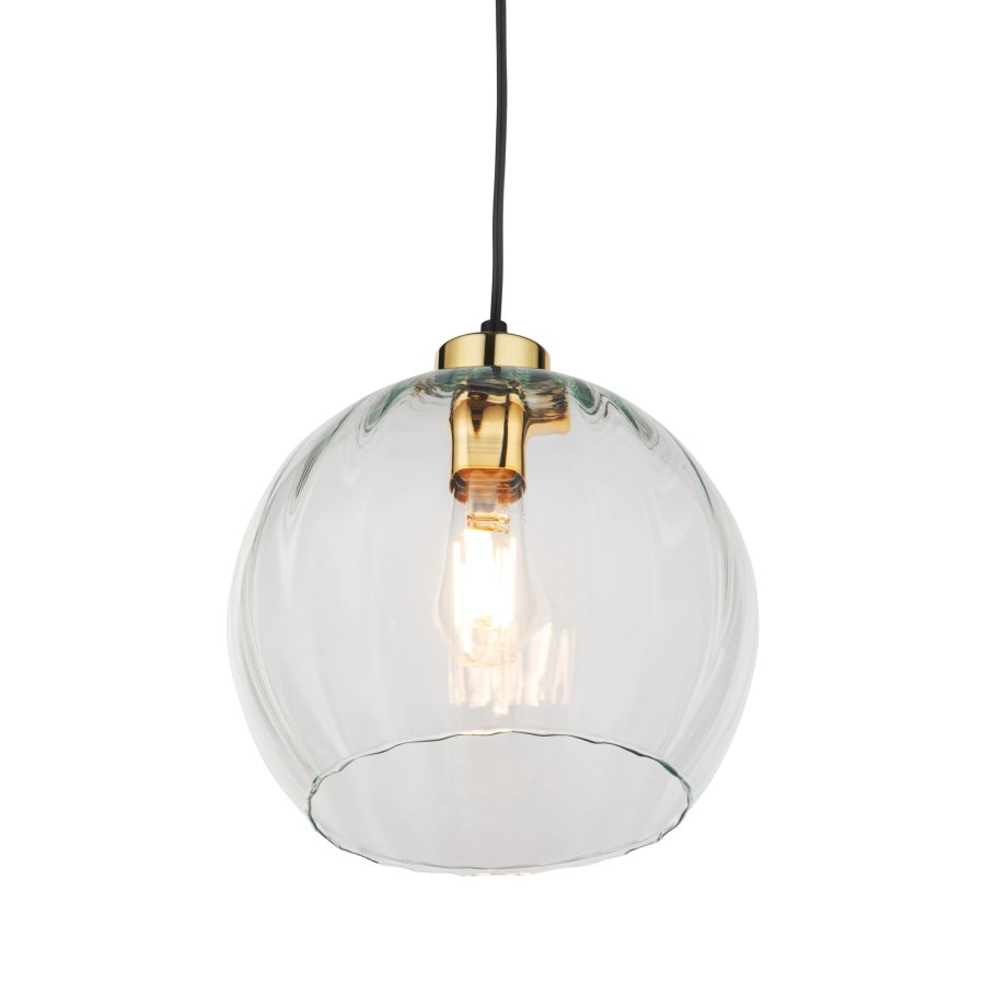 TK Devi loftlampe 250 - klar glas og sort metal