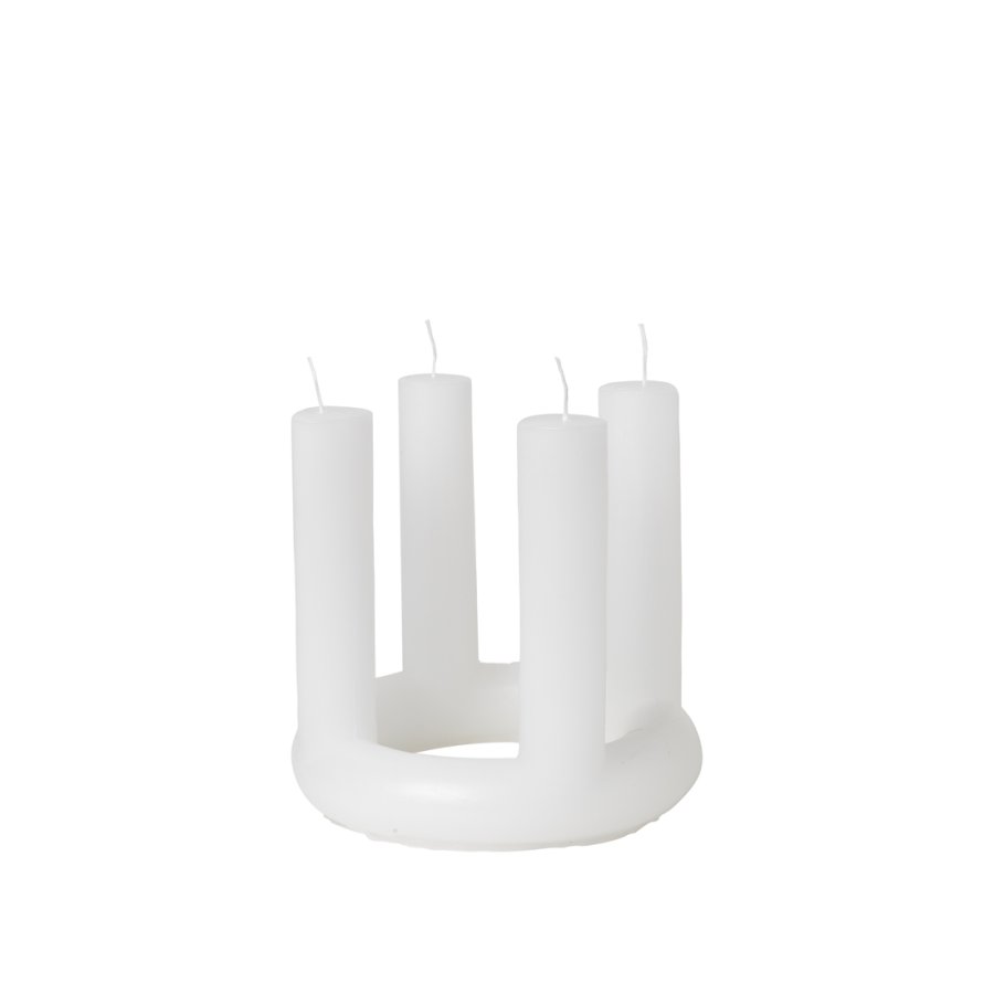 BROSTE COPENHAGEN Lucille skulptur lys - ren hvit fullfarge parafin