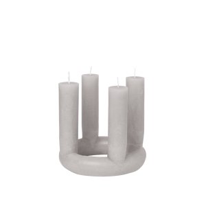 BROSTE COPENHAGEN Lucille skulptur stearinlys - rainy day gr helfarvet paraffin