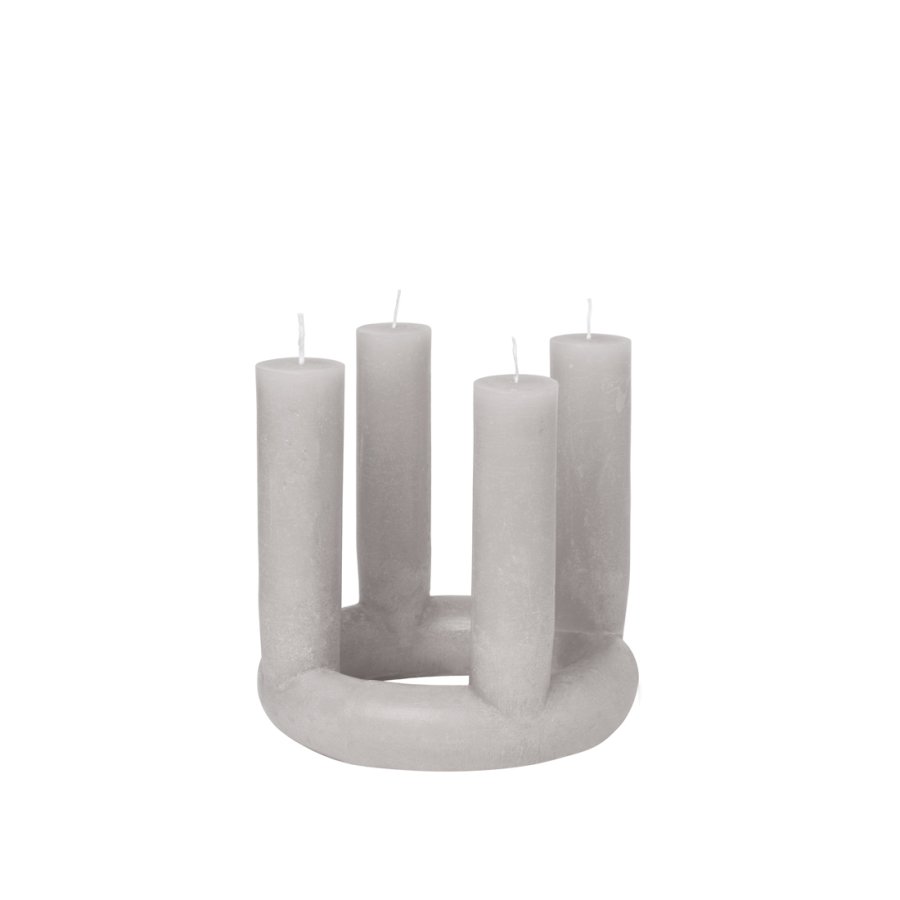 BROSTE COPENHAGEN Lucille skulptur lys - regnvrsdag gr fullfarge parafin