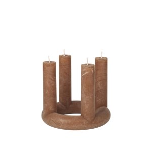 BROSTE COPENHAGEN Lucille skulptur stearinlys - indian tan helfarvet paraffin