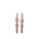 BROSTE COPENHAGEN Twist-Kerze – malvenrosa Paraffin (2er-Set)