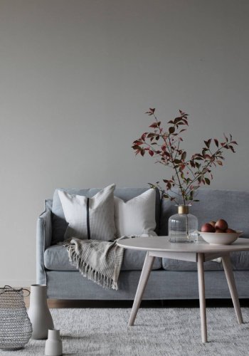 ROWICO rund Yumi sofabord - hvidvasket egetrsfiner og eg (90)