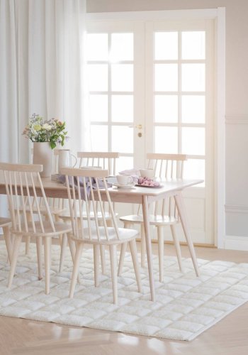 ROWICO rektangulr Yumi spisebord m. udtrk - hvidvasket egetrsfiner og eg (190x90)