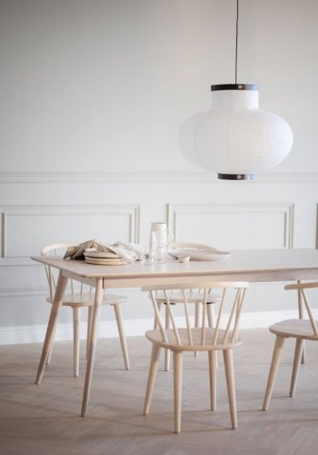 ROWICO rektangulr Yumi spisebord m. udtrk - hvidvasket egetrsfiner og eg (190x90)