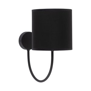 TK Torens vägglampa - svart tyg och svart metall