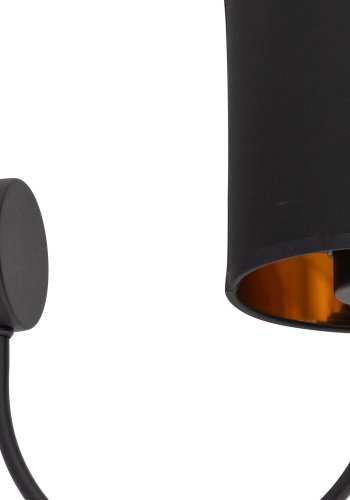 TK Torens vegglampe - sort stoff og sort metall
