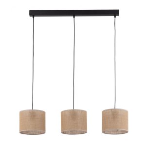 TK Jute loftlampe, m. 3 skrme - natur jute