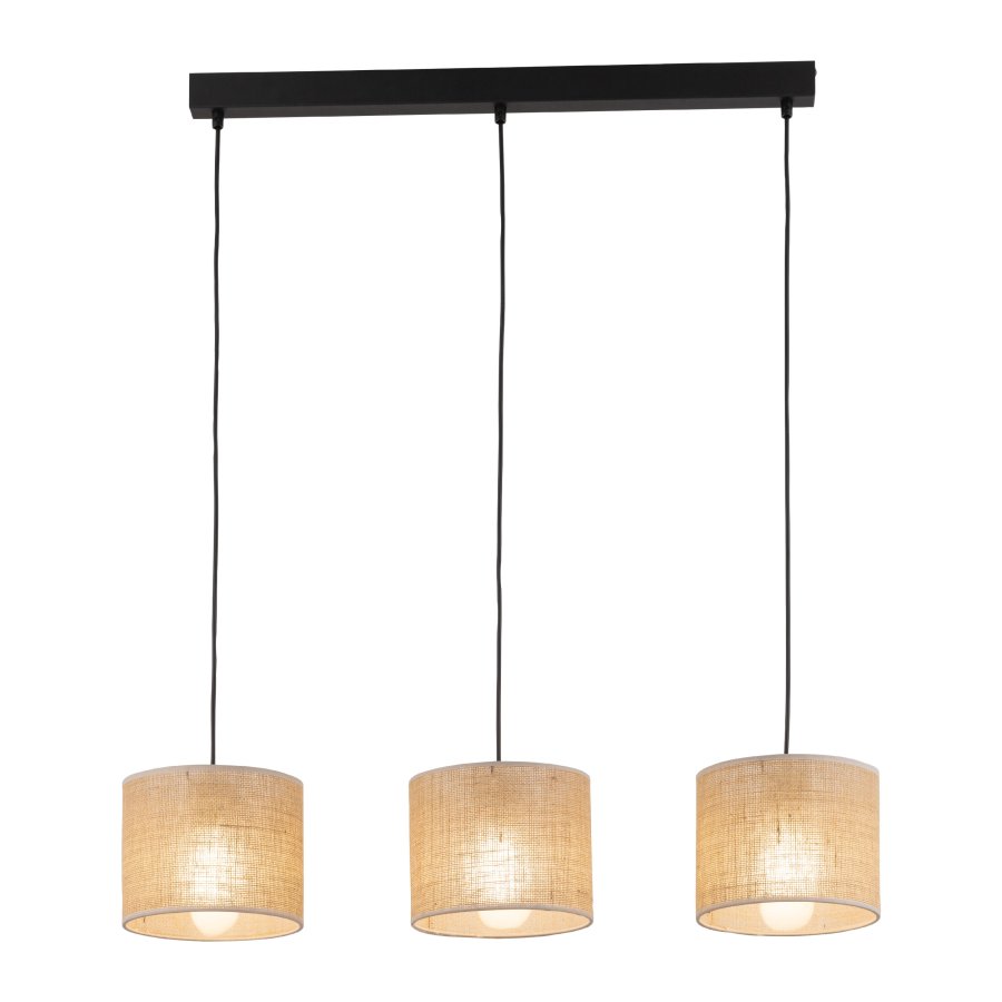TK Jute loftlampe, m. 3 skrme - natur jute