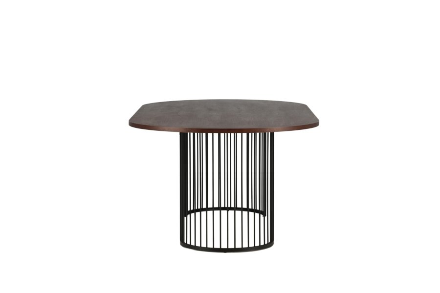 VIND COLLECTION Hamneskär spisebord, ovalt - valnttfiner og sort stl (220x110)