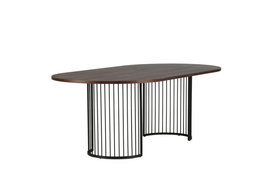 VIND COLLECTION Hamneskär spisebord, ovalt - valnttfiner og sort stl (220x110)