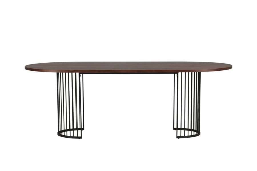 VIND COLLECTION Hamneskär spisebord, ovalt - valnttfiner og sort stl (220x110)