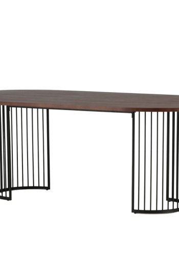 VIND COLLECTION Hamneskär spisebord, ovalt - valnttfiner og sort stl (220x110)
