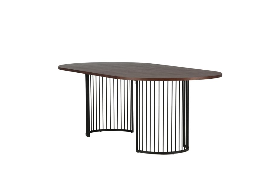 VIND COLLECTION Hamneskär spisebord, ovalt - valnttfiner og sort stl (220x110)