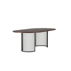 VIND COLLECTION Hamneskär matbord, ovalt - valnötsfaner och svart stl (220x110)