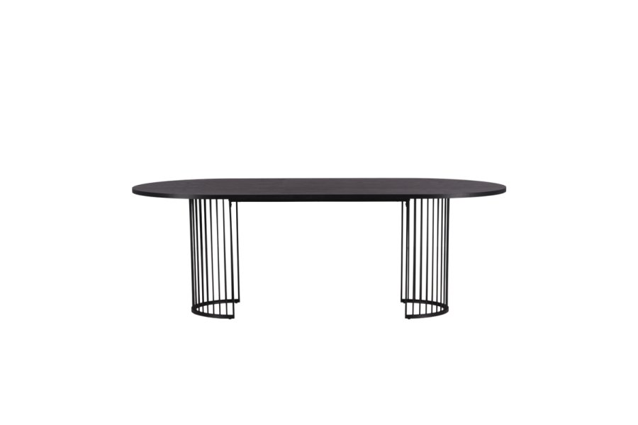 VIND COLLECTION Hamneskär spisebord, ovalt - svart finer og sort stl (220x110)