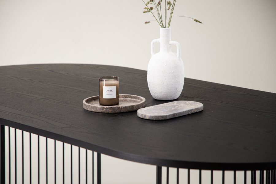 VIND COLLECTION Hamneskär spisebord, ovalt - svart finer og sort stl (220x110)