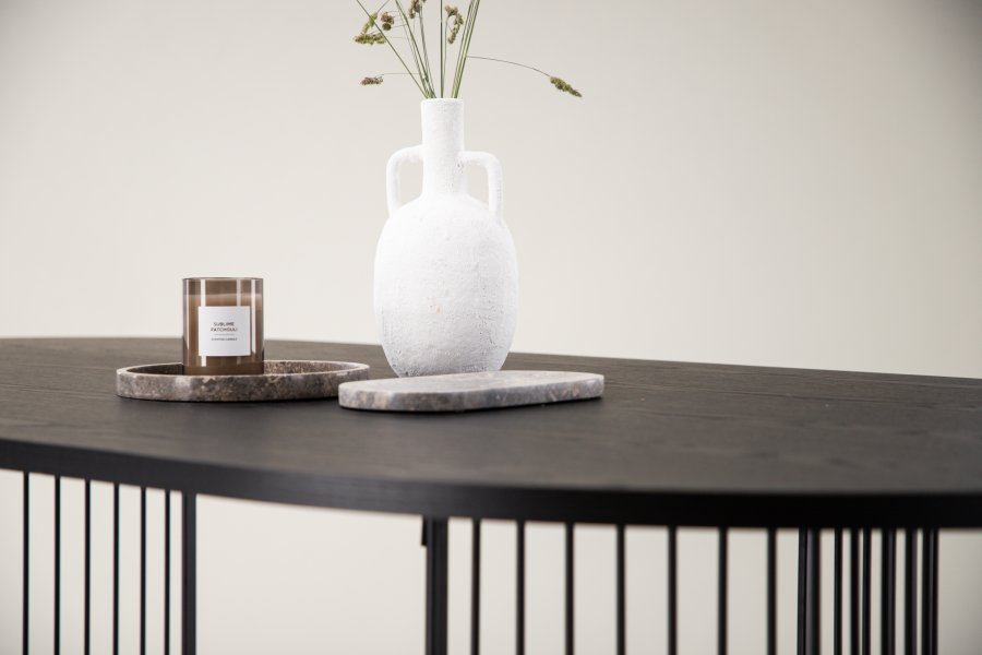 VIND COLLECTION Hamneskär spisebord, ovalt - svart finer og sort stl (220x110)