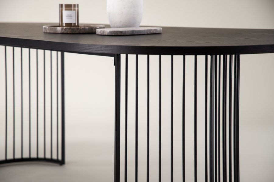 VIND COLLECTION Hamneskär spisebord, ovalt - svart finer og sort stl (220x110)