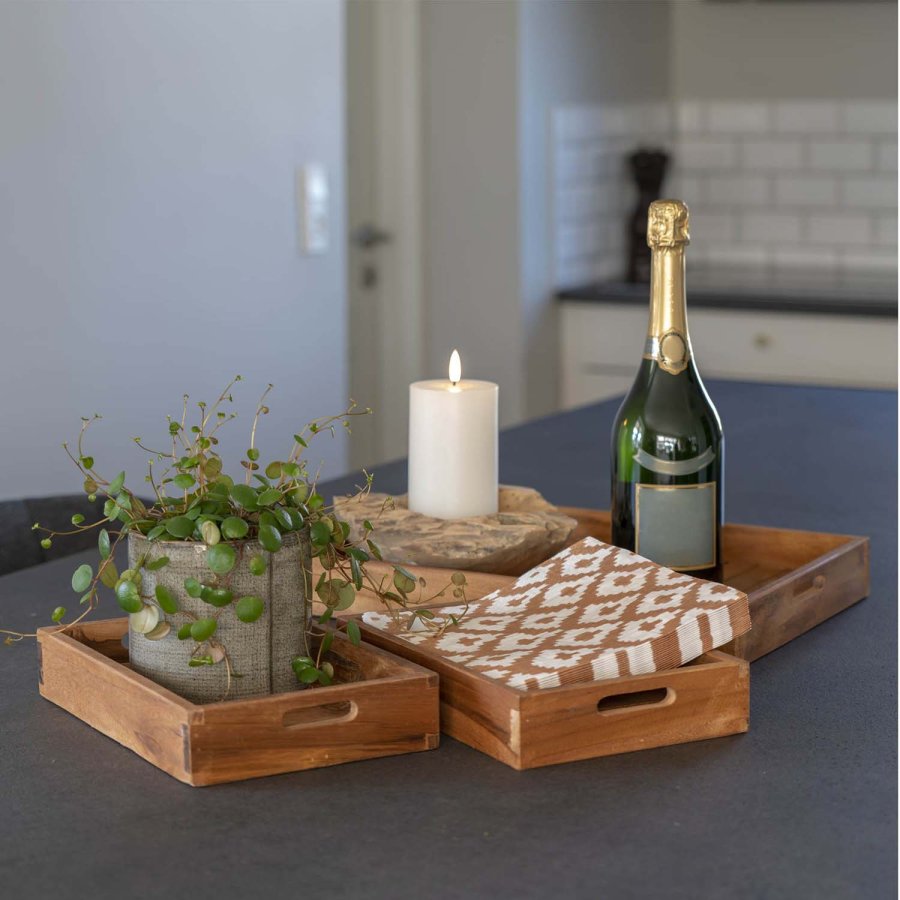 HOUSE NORDIC Faro-brett - naturlig teak (sett med 3)