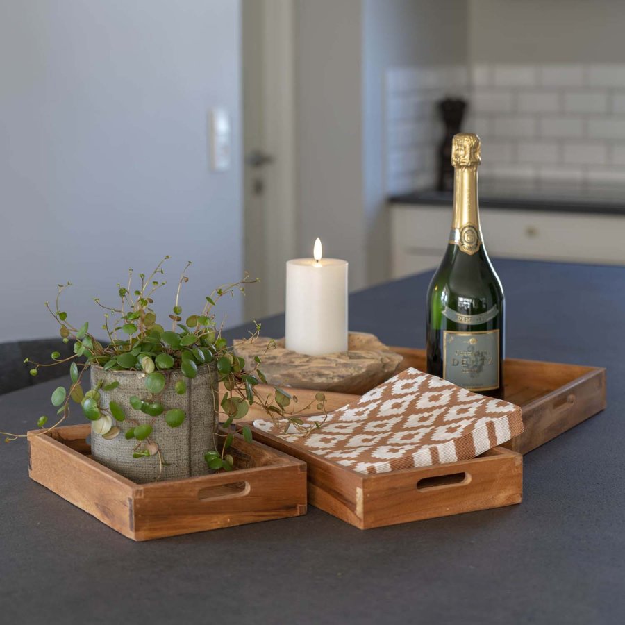 HOUSE NORDIC Faro-brett - naturlig teak (sett med 3)