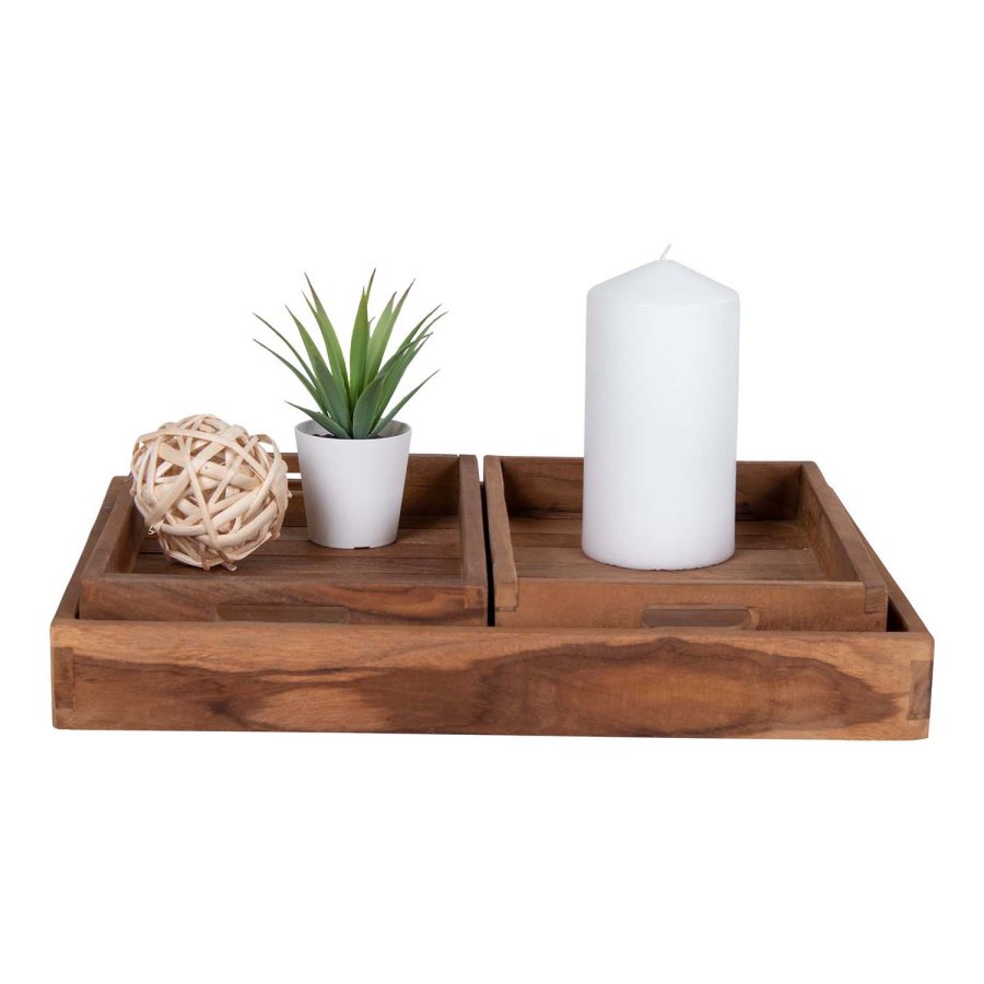 HOUSE NORDIC Faro-brett - naturlig teak (sett med 3)