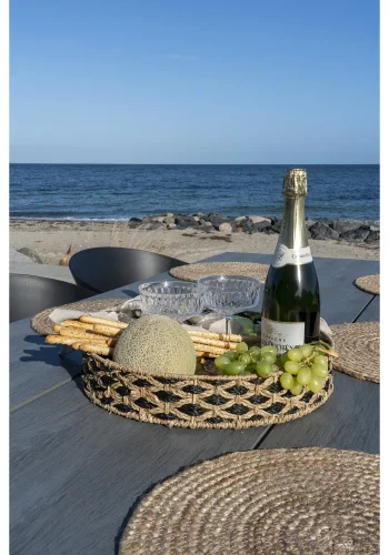 Bakke i sgrs, sort/natur, rundt, 38 cm