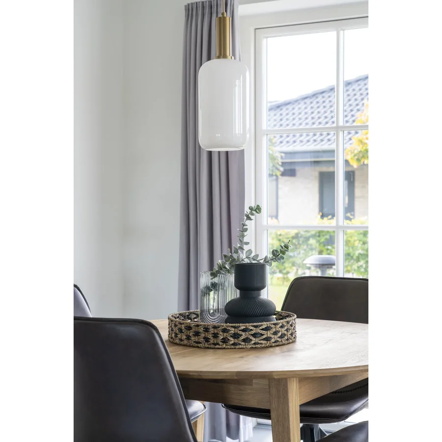 Bakke i sgrs, sort/natur, rundt, 38 cm