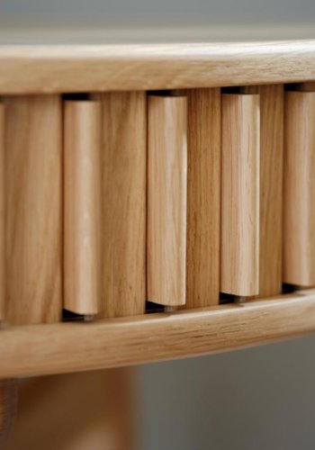 Carno skrivebord, m. skyvedr - naturlig eikefiner og eiketre (60x120)