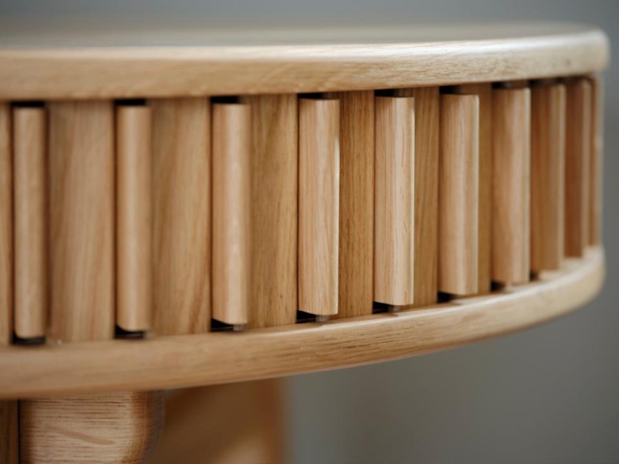 Carno skrivebord, m. skyvedr - naturlig eikefiner og eiketre (60x120)