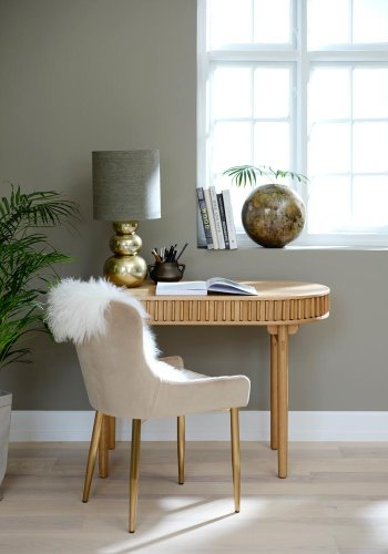 Carno skrivebord, m. skyvedr - naturlig eikefiner og eiketre (60x120)