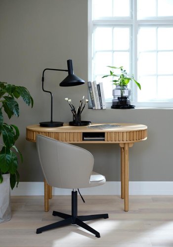 Carno skrivebord, m. skyvedr - naturlig eikefiner og eiketre (60x120)