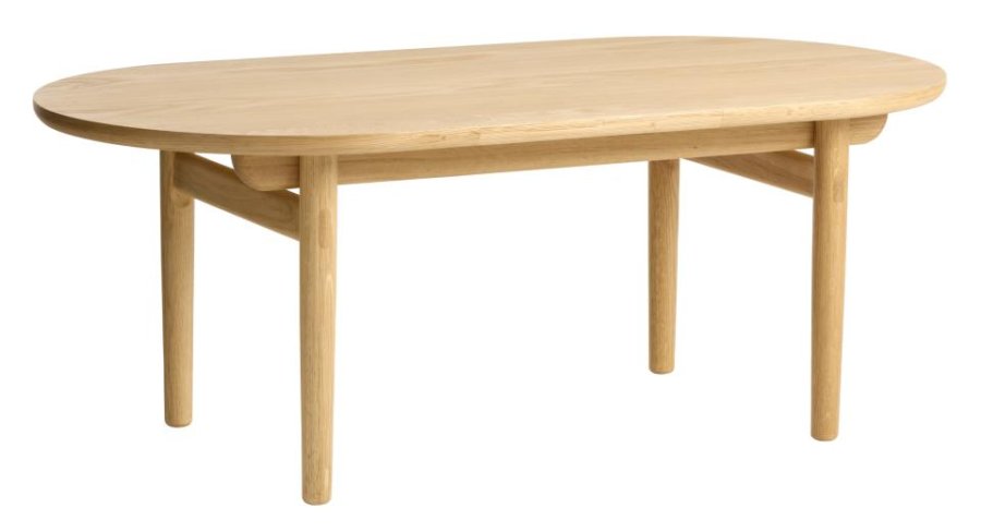 Carno Couchtisch, oval - Eichenfurnier natur und Eiche (70x130)