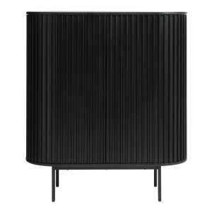 Siena skp, m. 2 luckor, 3 hyllor, 1 lda - svart ekfanér/ek och svart metall