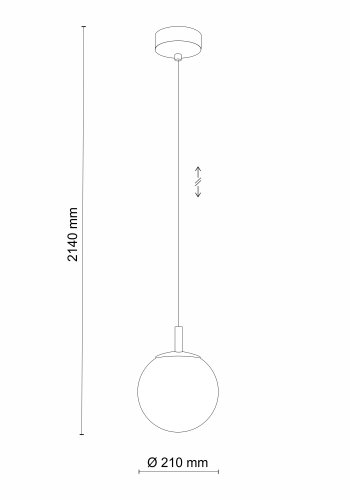 TK Cadix loftlampe 210 - glas og guld stl