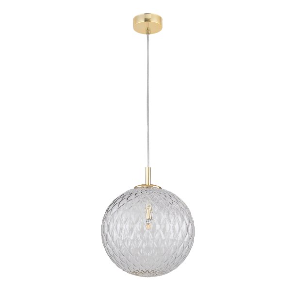 TK Cadix loftlampe - glas og guld stl