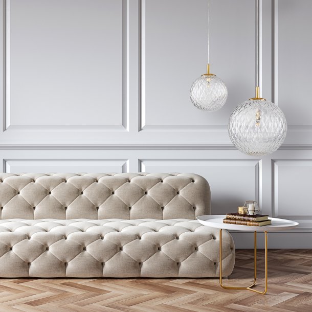 TK Cadix loftlampe - glas og guld stl