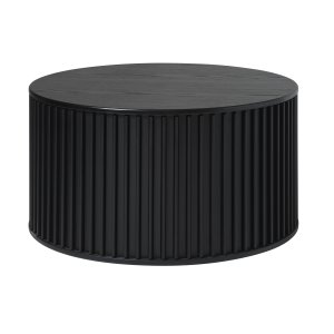Siena soffbord, runt - svart ekfanér och ek (85)