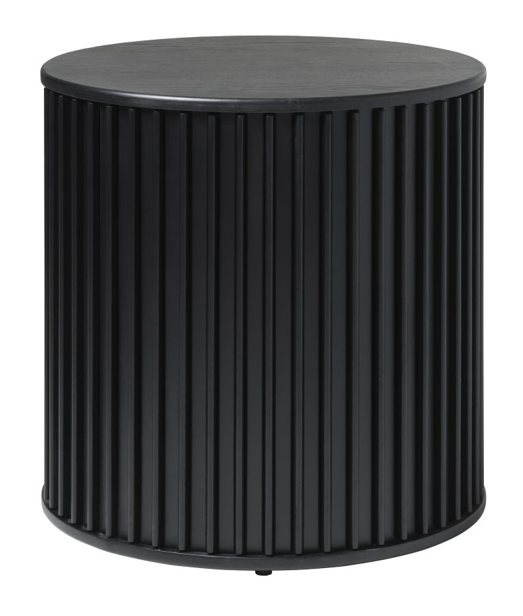 Siena sidebord, rundt - svart eikefiner og eik (60)