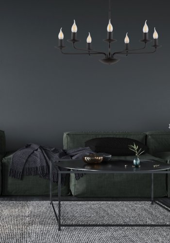 TK Limal loftlampe, m. plads til 7 prer - sort metal