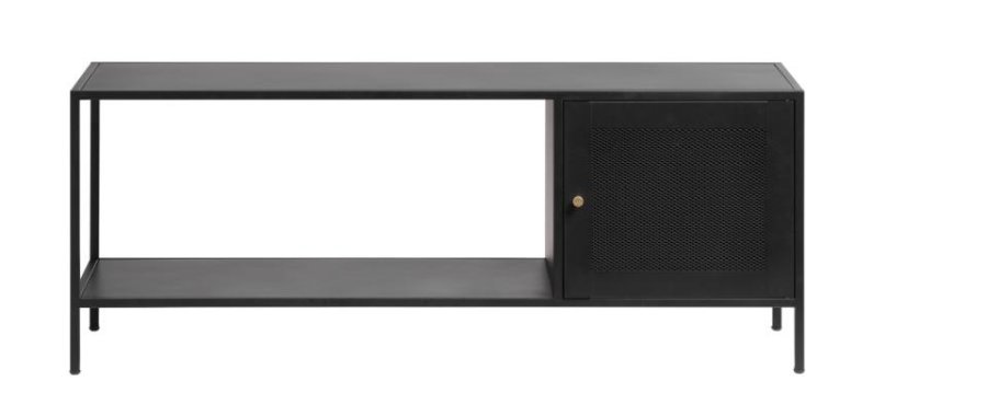 Malibu-skap, m. 1 dr og 1 hylle - svart metall (B:120)