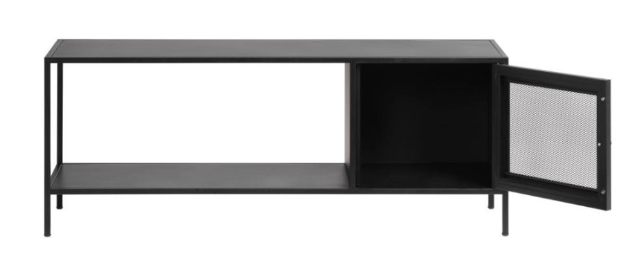 Malibu-skap, m. 1 dr og 1 hylle - svart metall (B:120)