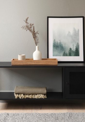 Malibu-skap, m. 1 dr og 1 hylle - svart metall (B:120)