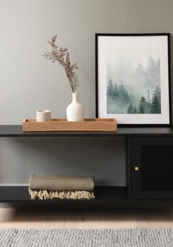 Malibu-skap, m. 1 dr og 1 hylle - svart metall (B:120)