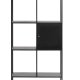 Malibu bokhylle, m. 1 dr - svart metall (H:135)