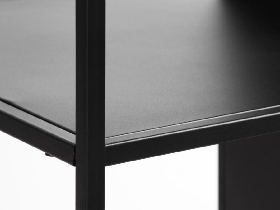 Malibu bokhylle, m. 1 dr - svart metall (H:135)