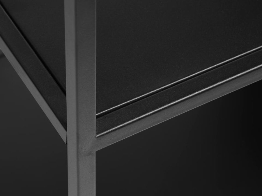 Malibu bokhylle, m. 1 dr - svart metall (H:135)