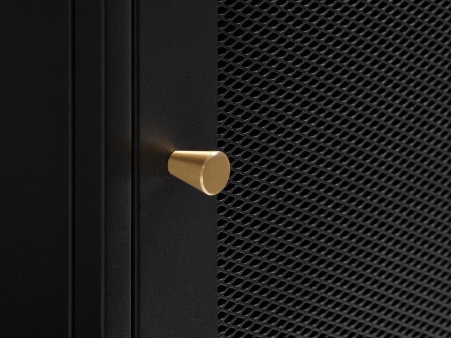 Malibu bokhylle, m. 1 dr - svart metall (H:135)