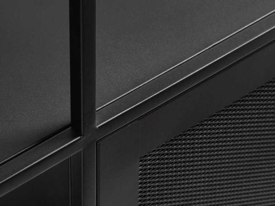 Malibu bokhylle, m. 1 dr - svart metall (H:135)