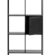 Malibu bokhylle, m. 1 dr - svart metall (H:135)